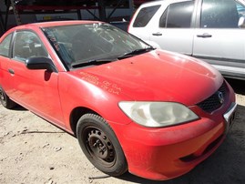 2005 Honda Civic DX Red Coupe 1.7L AT #A24883